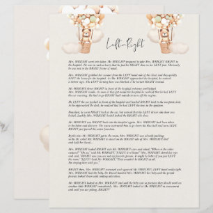 Jeu Baby shower Ours - Gauche Ou Droite?