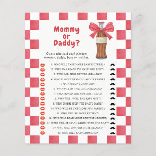 Jeu baby shower Soda maman ou papa