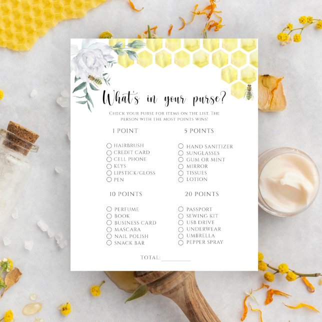 Jeu Bee floral qu'est-ce qu'il y a dans votre sac (Créateur téléchargé)