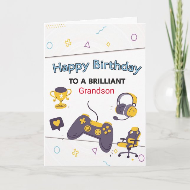 Jeu Carte d'Anniversaire Personnalisée Pour Grands (Devant)