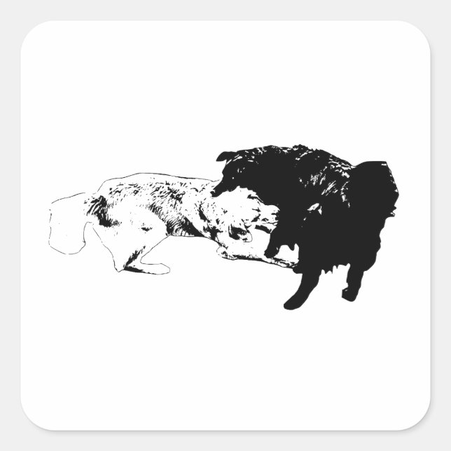Jeu Contour, Autocollants de Chien Énergiques (Devant)