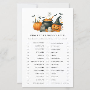 Jeu d'activité de Baby shower d'Halloween Citrouil