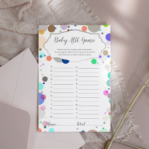 Jeu d'activité de Baby shower multiple ABC