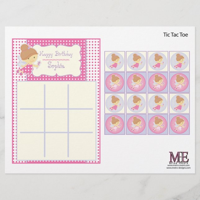 Jeu d'anniversaire fée (Devant)