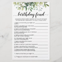 Jeu d'anniversaire Feud avec réponses
