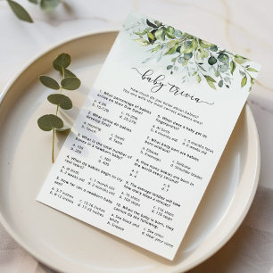 Jeu d'aquarelle eucalyptus bébé trivia