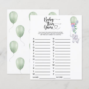 Jeu d'article bébé éléphant. Jeu de baby shower