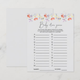 Jeu d'article bébé Fleurs sauvages. Jeu de Baby Sh