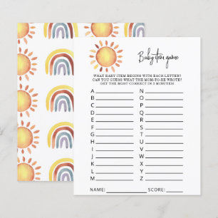 Jeu d'article bébé soleil. Jeu de Baby Shower