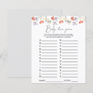 Jeu d'article pour bébé fleur sauvage. Jeu baby sh