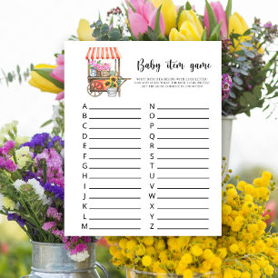 Jeu d'article pour bébé. Jeu Baby shower Fleurs