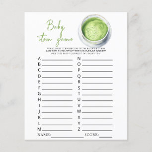 Jeu d'articles bébé shower matcha aquarelle