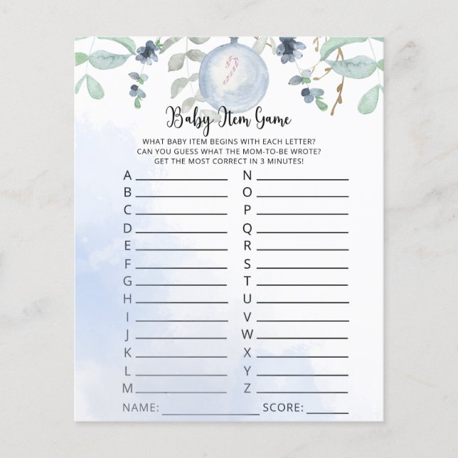 Jeu d'articles pour bébé d'hiver. Jeu baby shower (Devant)