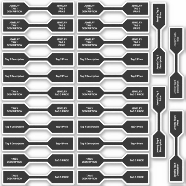 Jeu de 26 Joaillerie Prix Balise Stickers Barbell  (Devant)
