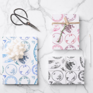 Jeu de 3 couleurs Feuilles de plaques d'antiquit