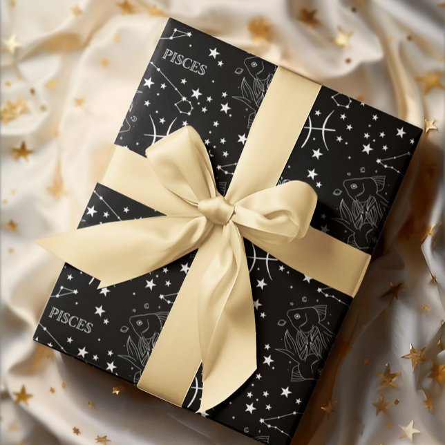 Jeu de 3 feuilles de papier d'enrobage (Celebrate a special Pisces birthday with these constellation wrapping paper sheets! )