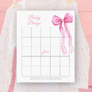 Jeu de Baby Bingo à l'aquarelle rose