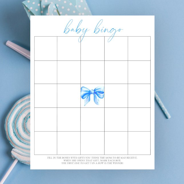 Jeu de Baby Bingo à l'arc bleu aquarelle (Créateur téléchargé)