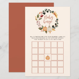 Jeu de Baby Bingo automne Baby Shower