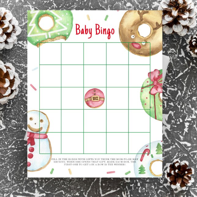 jeu de Baby Bingo avec donuts et cookies de Noël (Créateur téléchargé)