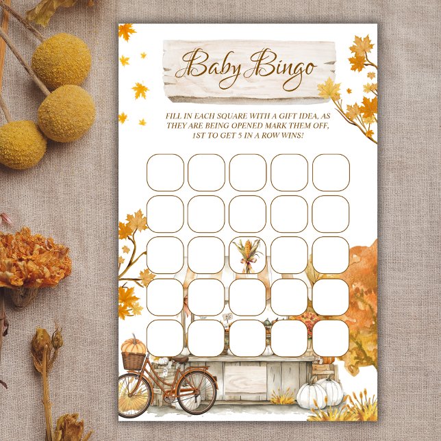 Jeu de Baby Bingo Rustique pour une Fête de Naissa (Créateur téléchargé)