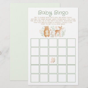 Jeu de Baby Bingo sur le thème de la forêt