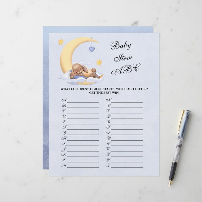 jeu de baby shower (Devant/Arrière en situation)
