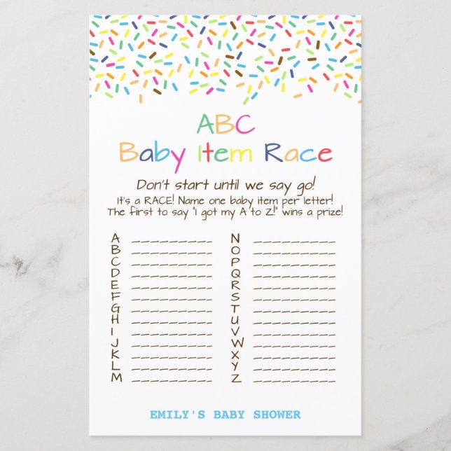 Jeu de Baby shower à arroser de crème glacée (Devant)