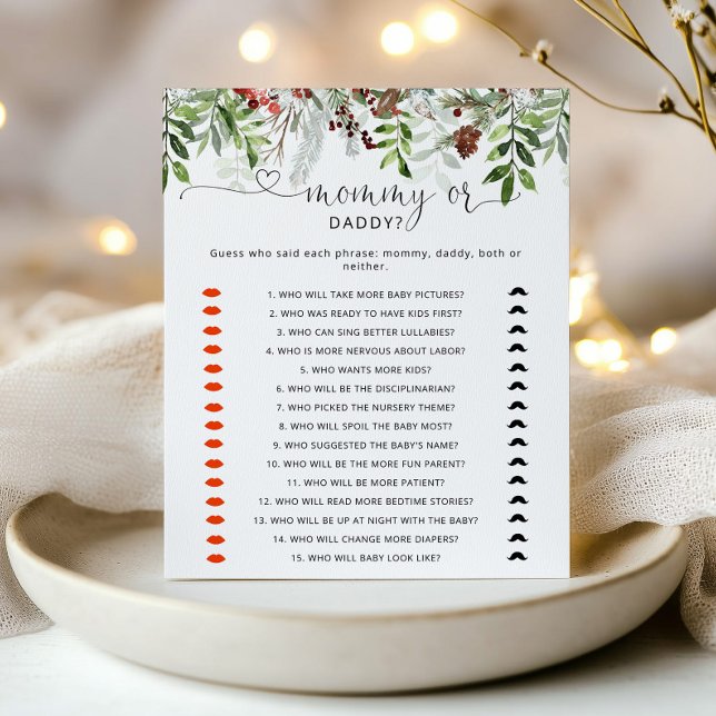 Jeu de baby shower à feuillage persistant maman ou (Créateur téléchargé)