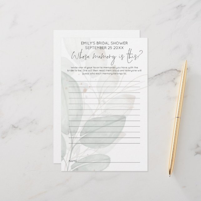 Jeu de Baby Shower À Quelle Mariée Est Ce Que La F (Devant/Arrière en situation)