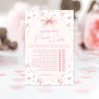 Jeu de Baby Shower « Arc-en-ciel Rose Maman ou Pap