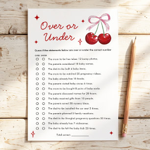 Jeu de baby shower : Arc sur ou sous la cerise