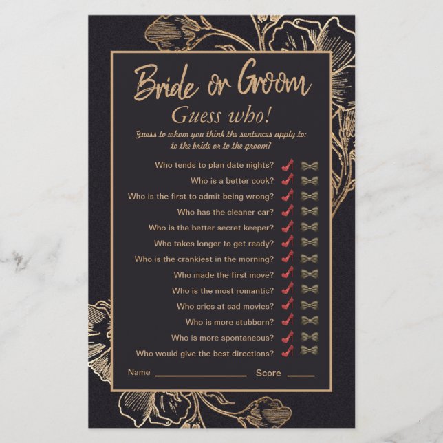 Jeu de Baby Shower avec des Roses en Métal Faux Do (Devant)