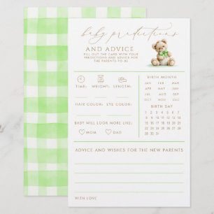Jeu de baby shower Baby Predictions & Advice Bear