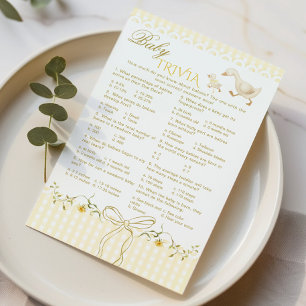 Jeu de baby shower Baby Trivia Silly Goose Gingham