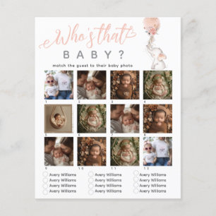 Jeu de baby shower ballon éléphant bébé visage à a