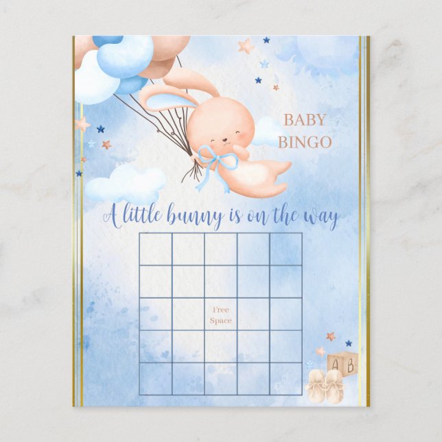 Jeu de Baby Shower Bébé Garçon Lapin (Devant)