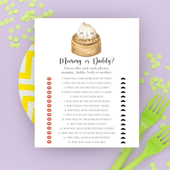 Jeu de baby shower Bébé Maman ou Papa (Créateur téléchargé)