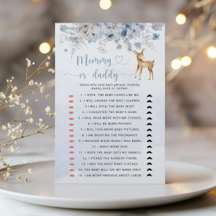 Jeu de baby shower bière bleue d'hiver Maman ou Pa