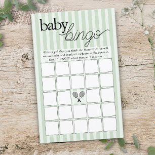 Jeu de baby shower Bingo Bébé Tennis Prépa Chic Ve