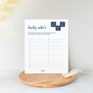 Jeu de Baby shower Blue Jean   Bébé ABC