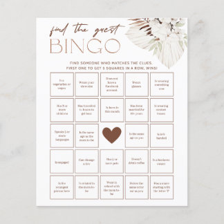 Jeu de Baby Shower Bohème - Trouvez le Bingo Invit