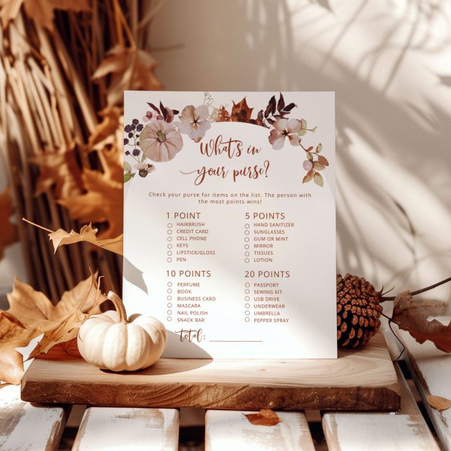 Jeu de baby shower Boho automne Qu'est-ce qu'il y  (Créateur téléchargé)