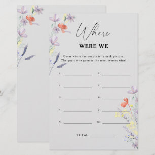 Jeu de baby shower Boho Floral Où étions-nous