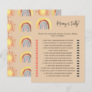 Jeu de baby shower « Boho Rainbow maman ou papa »