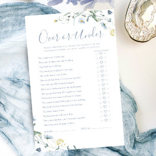 Jeu de baby shower Boho Wildflower Over ou Under p