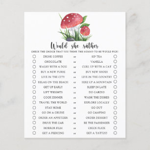Jeu de Baby Shower Champignon Préférerait-Elle