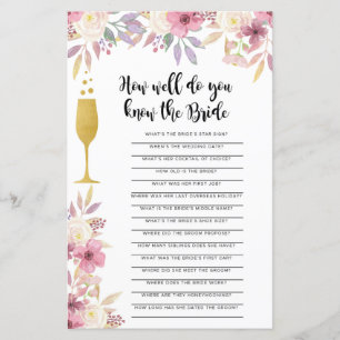 Jeu de Baby Shower : Connaissez-vous la Mariée Cha