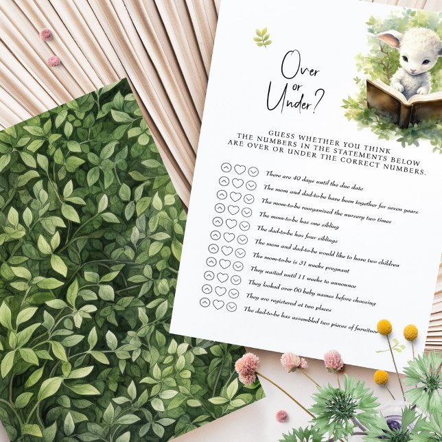 Jeu de Baby shower d'agneau Plus ou moins? (Créateur téléchargé)