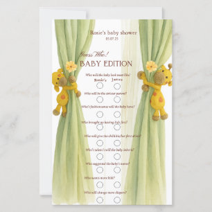 Jeu de baby shower d'aquarelle de girafe verte